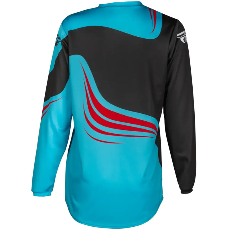 Youth F 16 Jersey Cyan/Black/Red Yxl - FLY RACING