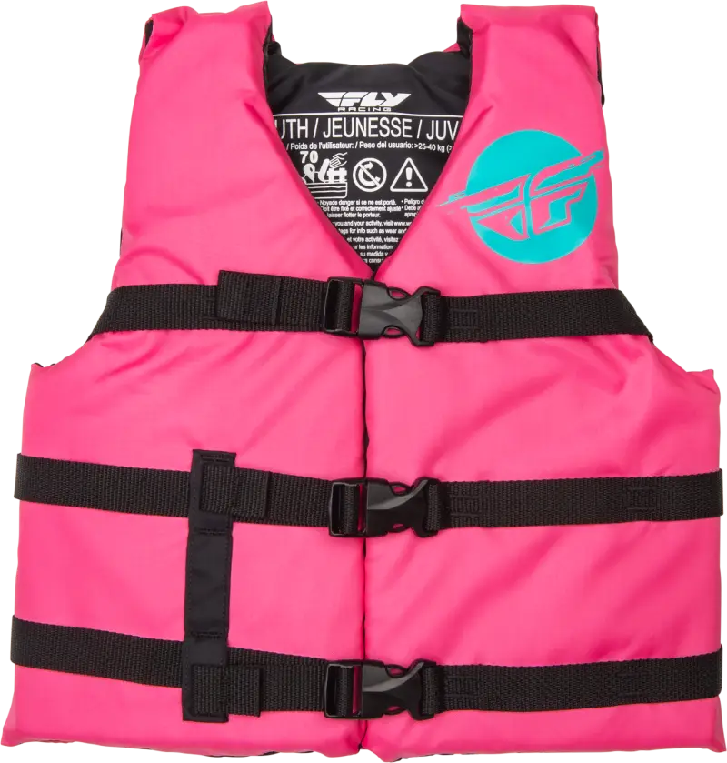FLY RACING Youth Flotation Vest Neon Pink/Teal