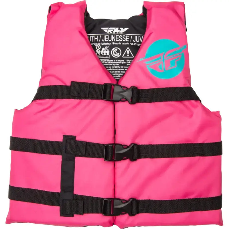 FLY RACING Youth Flotation Vest Neon Pink/Teal