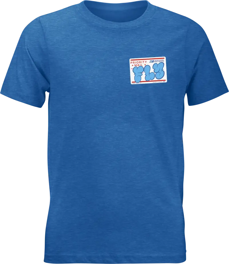Youth Fly Graffiti Tee Blue Ym - FLY RACING