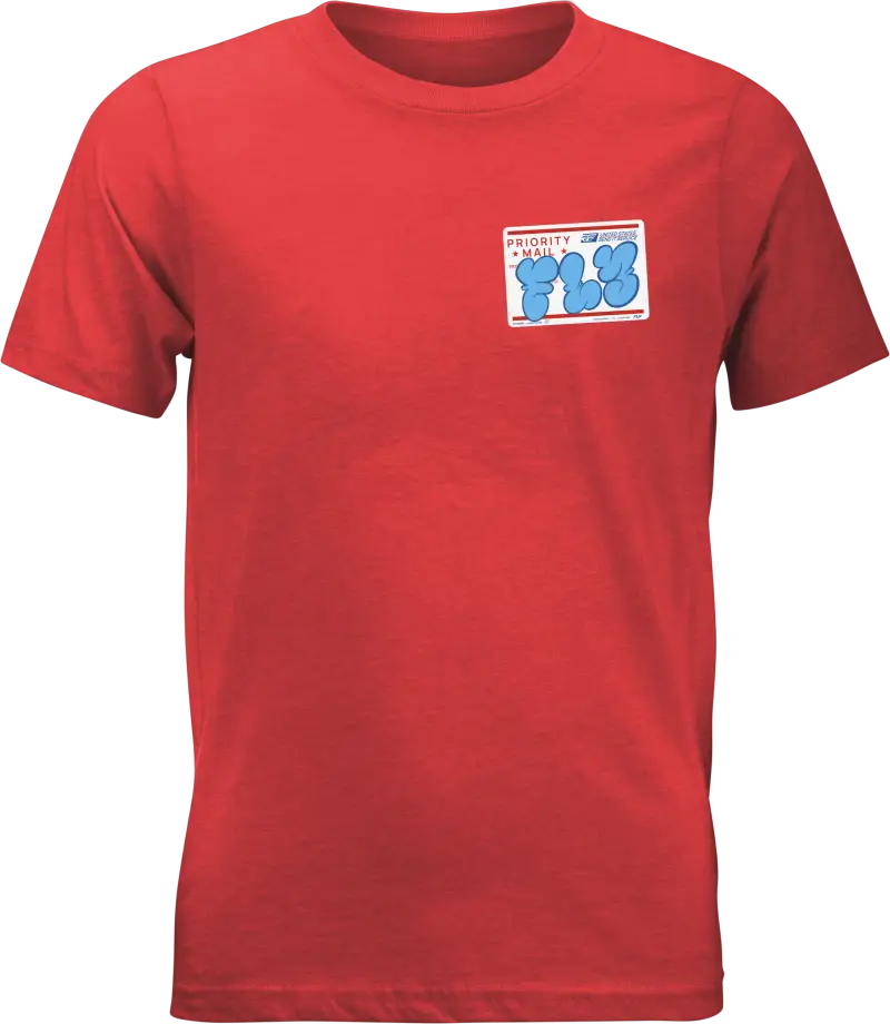 Youth Fly Graffiti Tee Red Yl - FLY RACING