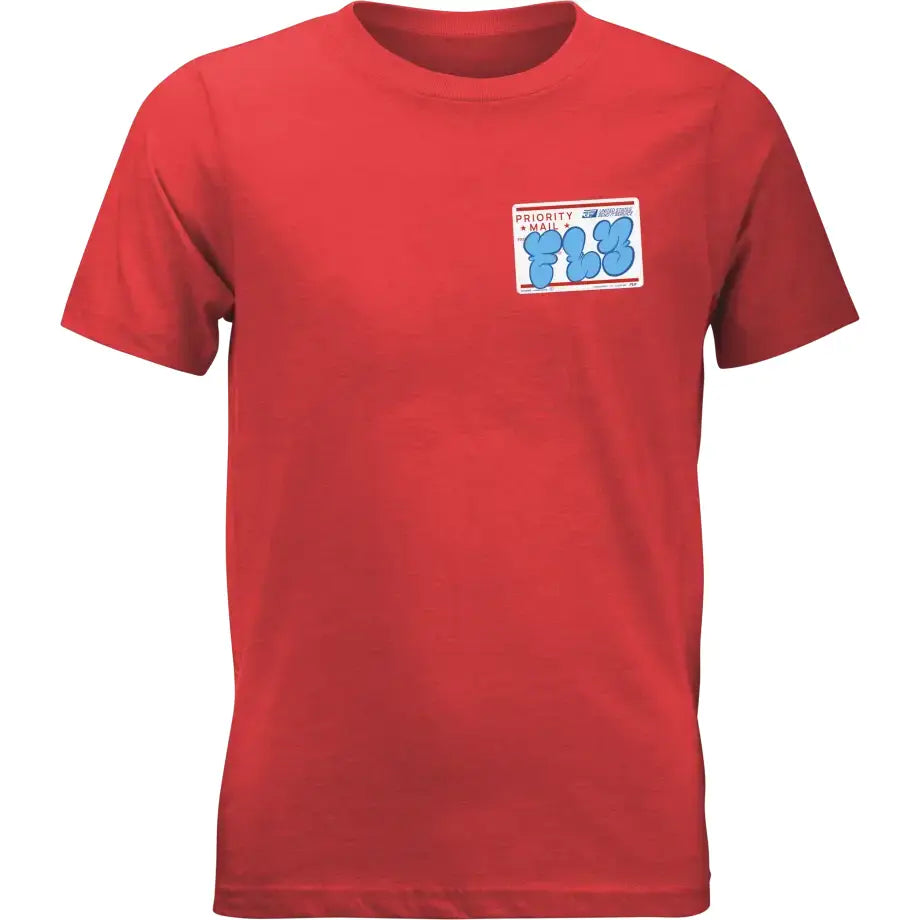Youth Fly Graffiti Tee Red Yl - FLY RACING