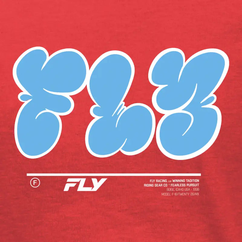 Youth Fly Graffiti Tee Red Ys - FLY RACING