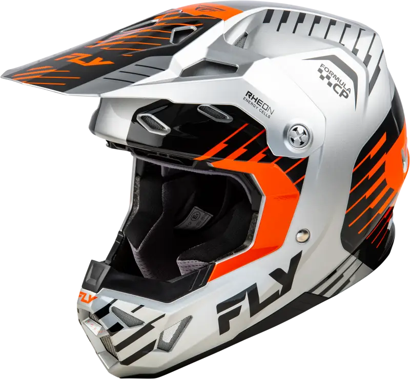 Youth Formula Cp Slice Helmet Grey/Orange/Black Yl - FLY RACING