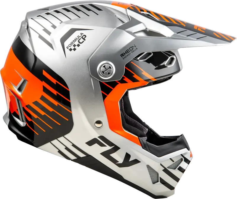 Youth Formula Cp Slice Helmet Grey/Orange/Black Yl - FLY RACING