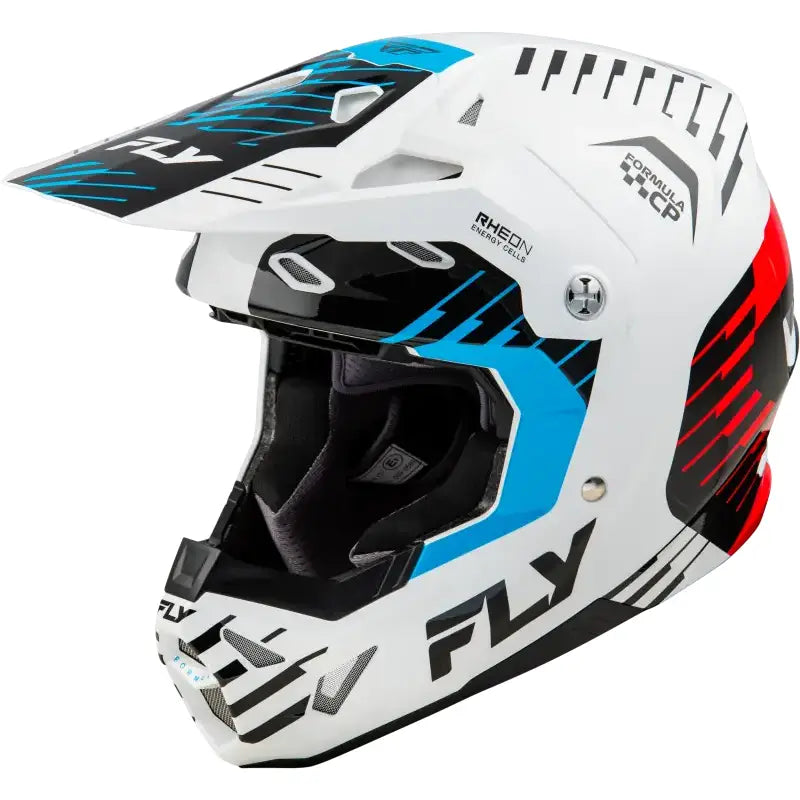 Youth Formula Cp Slice Helmet White/Red/Cyan Yl