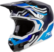 Yth Formula S Carbon Byte Hlmt Blue Carbon/Blue/White Yl - FLY RACING