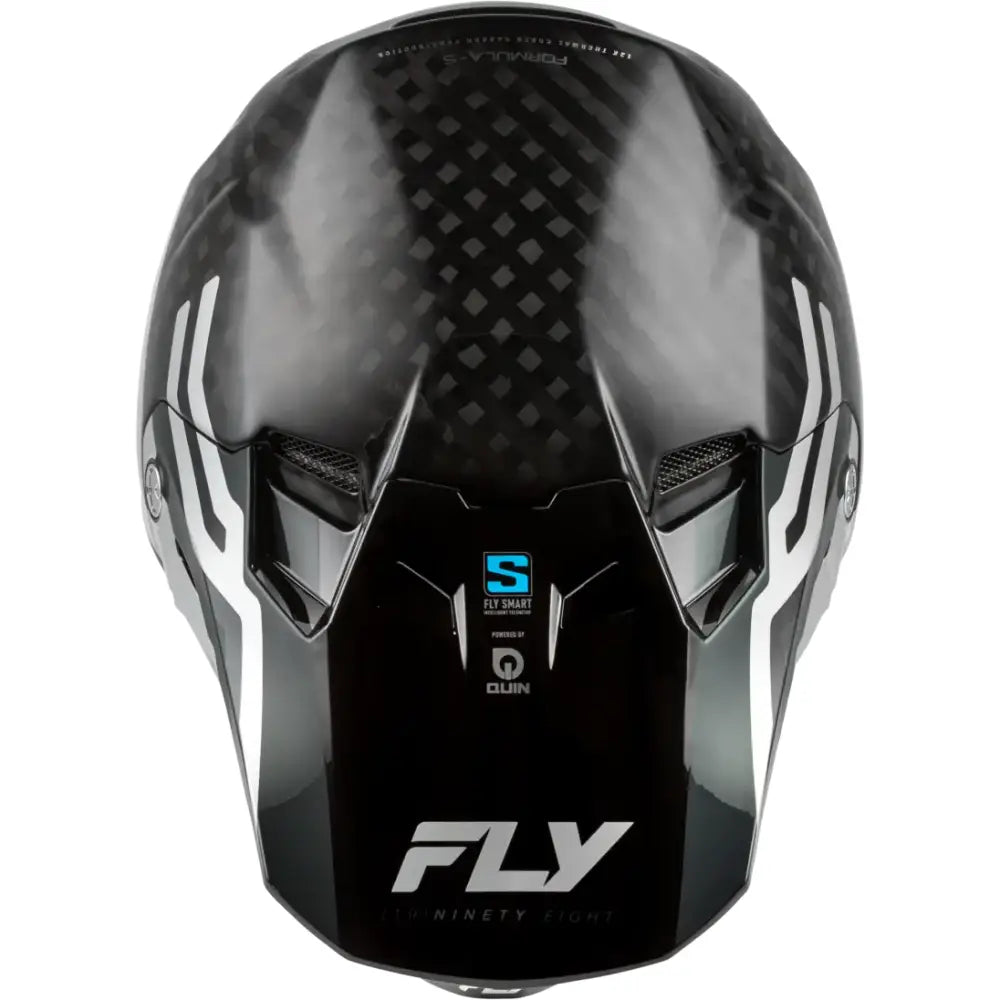 Yth Formula S Carbon Byte Hlmt Black Carbon/Grey/Silver Yl - FLY RACING