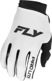 Youth Pro Lite Gloves White/Black Yl - FLY RACING