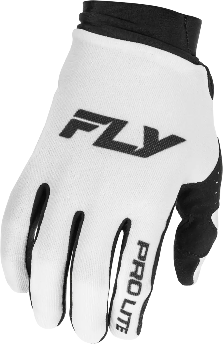 Youth Pro Lite Gloves White/Black Yl - FLY RACING