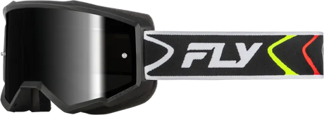 Youth Zone Goggle Black/White W/Black Mirror/Smoke Lens - FLY RACING