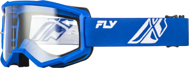 Youth Focus Goggle Blue/White W/ Clear Lens - FLY RACING