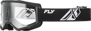 Youth Focus Goggle Black/White W/ Clear Lens - FLY RACING
