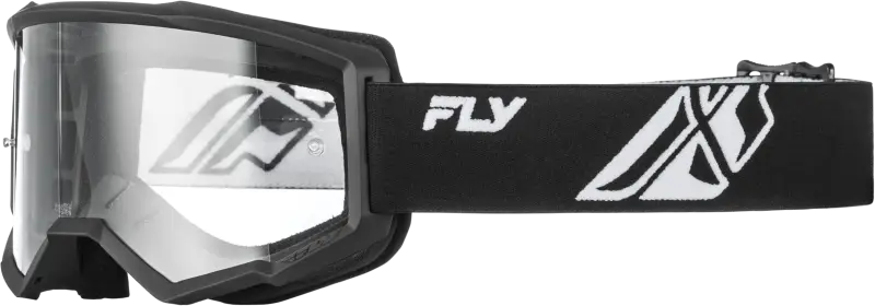 Youth Focus Goggle Black/White W/ Clear Lens - FLY RACING