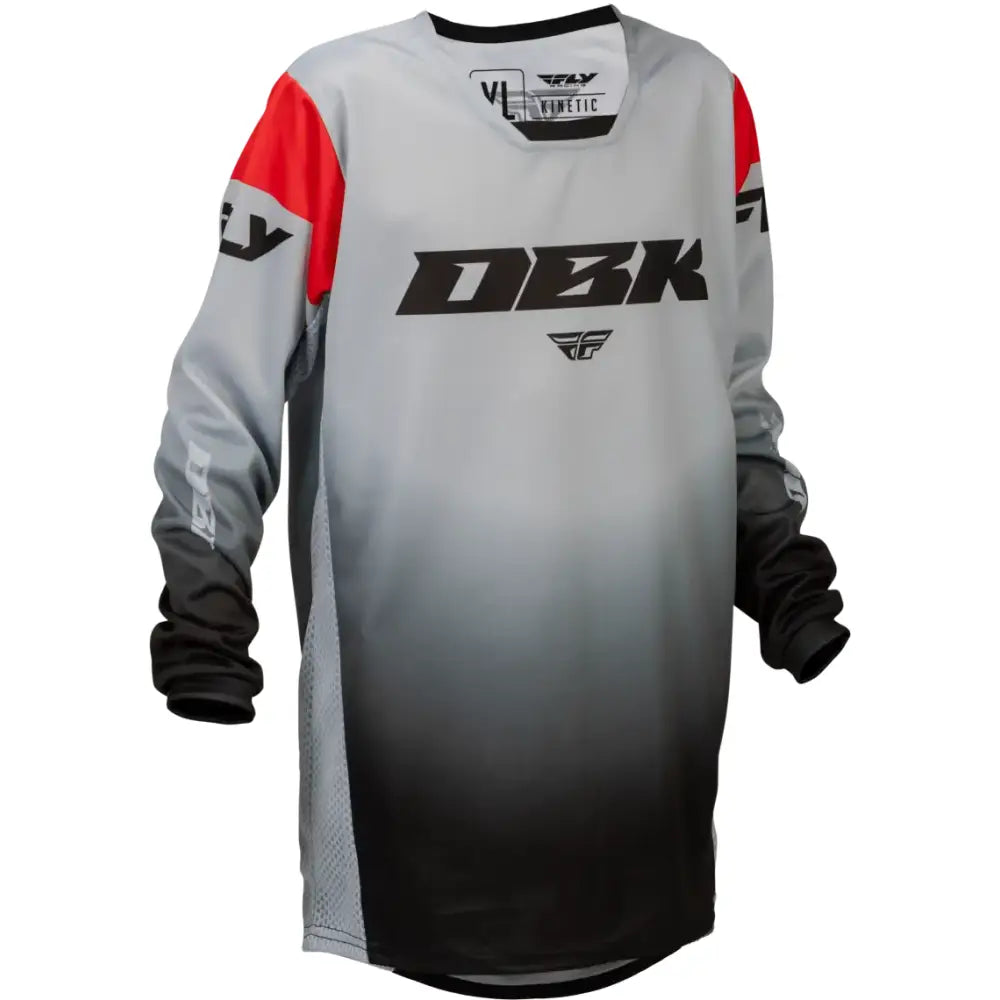 Youth Kinetic Dbk Jersey Grey/Black/Red Ym - FLY RACING