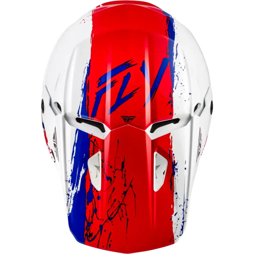 Youth Kinetic Drip Helmet Red/White/Blue Ym - FLY RACING