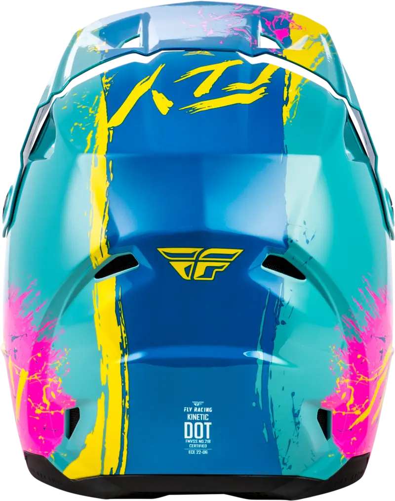 Youth Kinetic Drip Helmet Turquoise/Pink/Yellow Ys - FLY RACING
