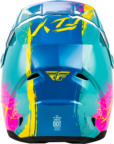 Youth Kinetic Drip Helmet Turquoise/Pink/Yellow Ys - FLY RACING