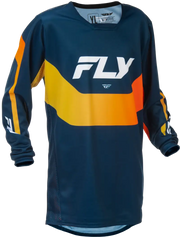 Youth Kinetic Jersey Navy/Orange Ys - FLY RACING