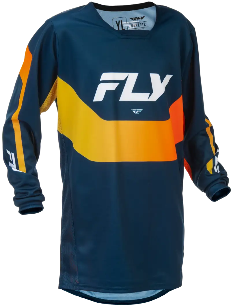 Youth Kinetic Jersey Navy/Orange Ys - FLY RACING