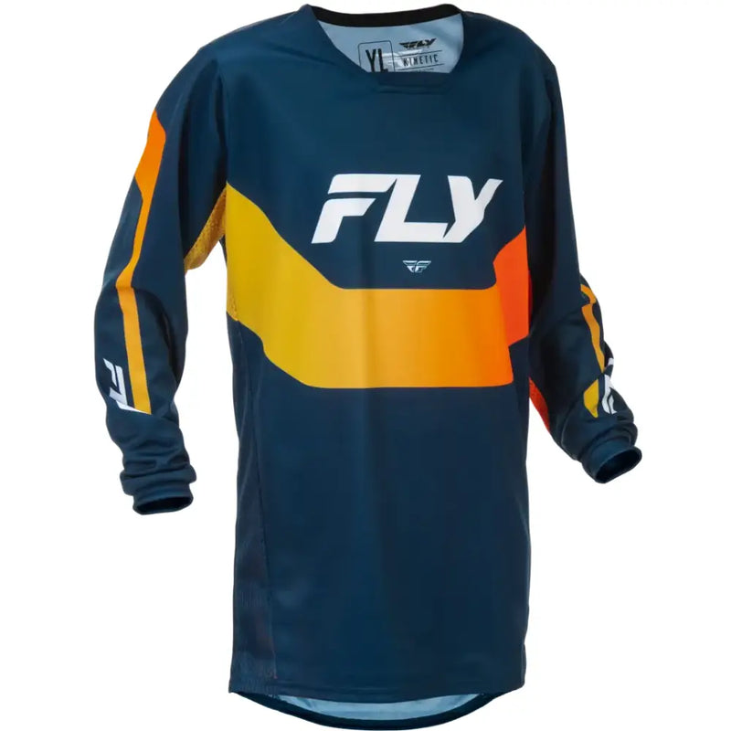 Youth Kinetic Jersey Navy/Orange Ys - FLY RACING