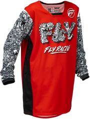 Youth Kinetic Mutant Jersey Red/White/Black Ys - FLY RACING