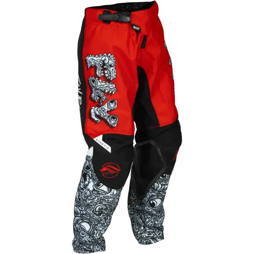 Youth Kinetic Mutant Pants Red/White/Black Sz 20 - FLY RACING