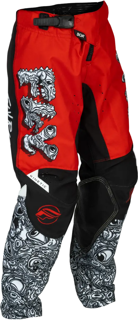 Youth Kinetic Mutant Pants Red/White/Black Sz 24 - FLY RACING
