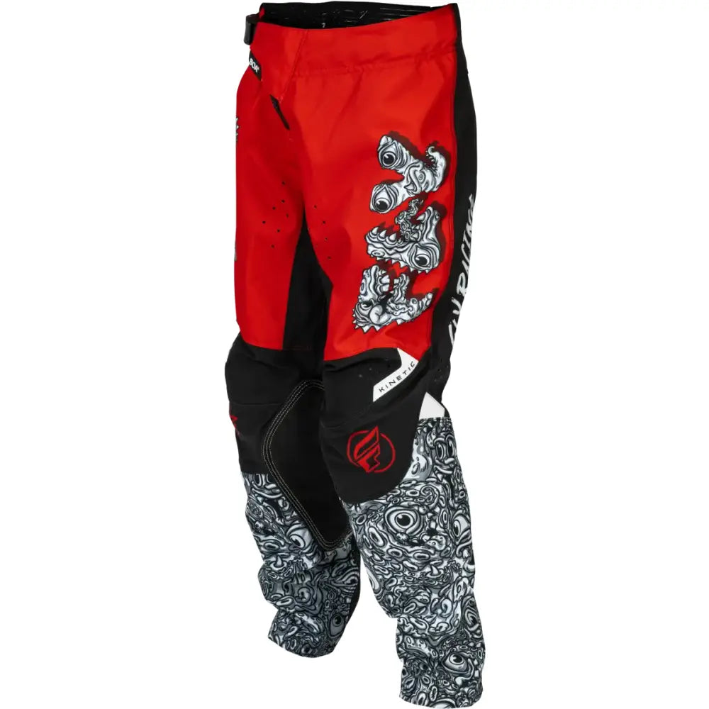 Youth Kinetic Mutant Pants Red/White/Black Sz 26 - FLY RACING