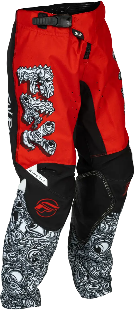Youth Kinetic Mutant Pants Red/White/Black Sz 22 - FLY RACING