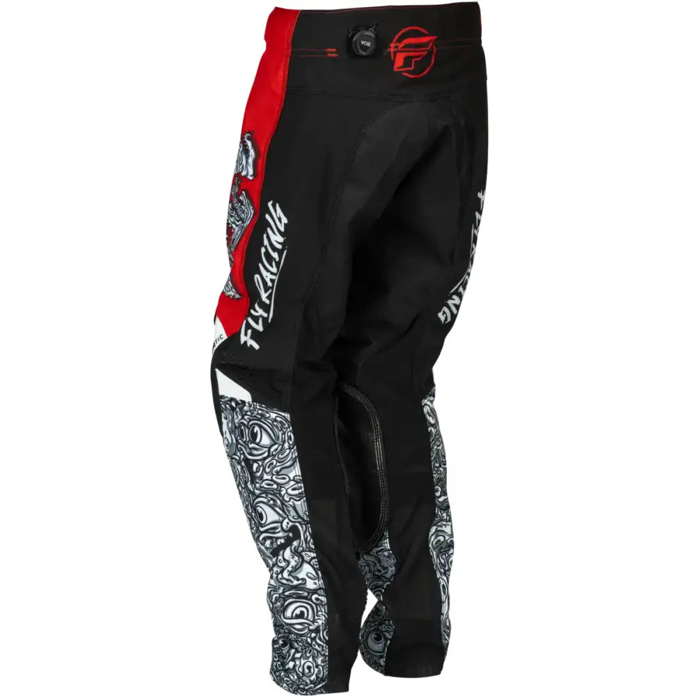 Youth Kinetic Mutant Pants Red/White/Black Sz 18 - FLY RACING