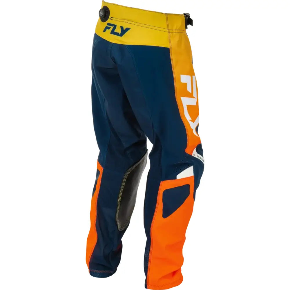 Youth Kinetic Pants Navy/Orange Sz 24 - FLY RACING