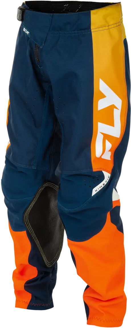 Youth Kinetic Pants Navy/Orange Sz 26 - FLY RACING