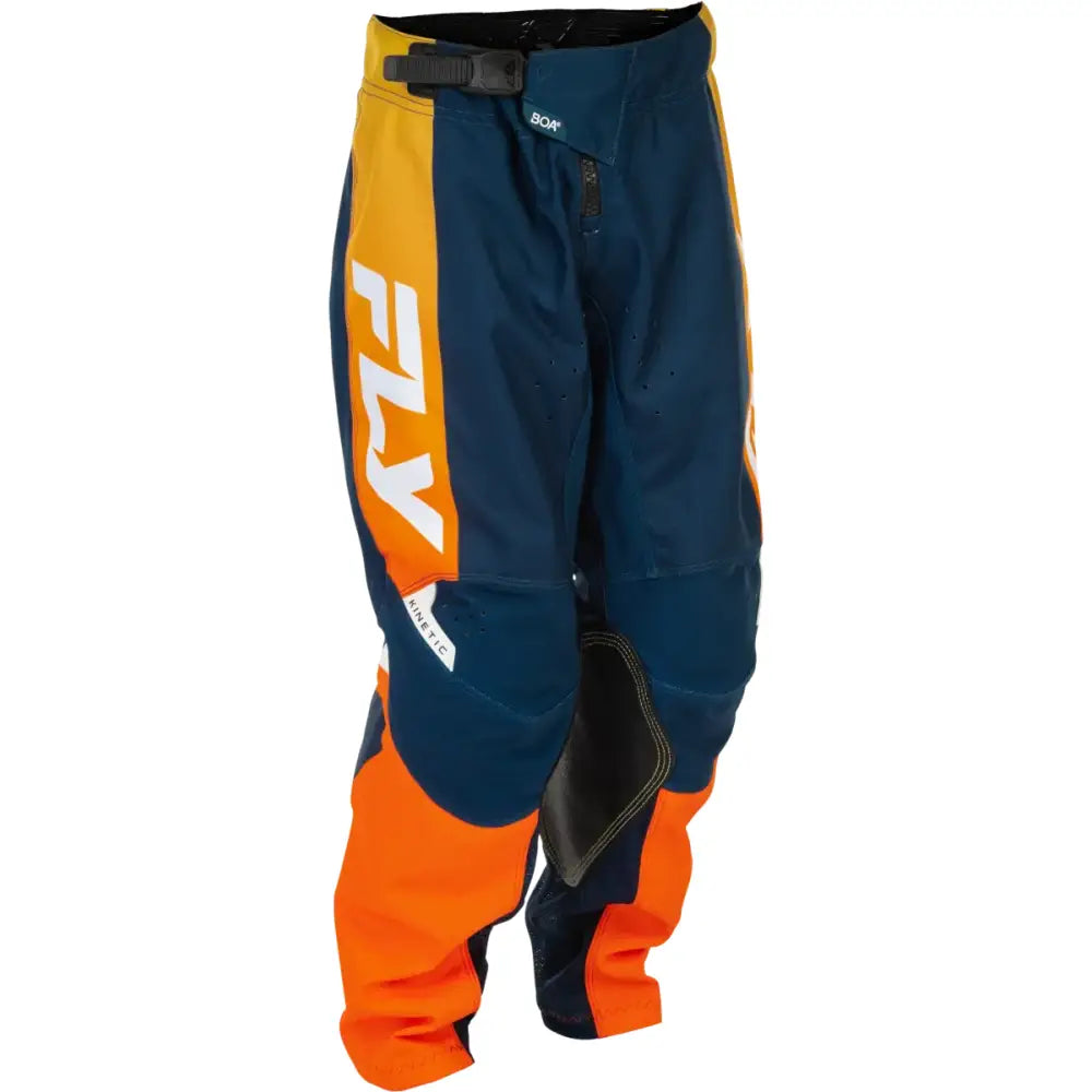 Youth Kinetic Pants Navy/Orange Sz 18 - FLY RACING