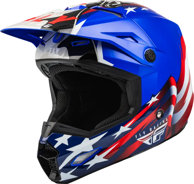 FLY RACING Youth Kinetic Patriot Helmet Red/White/Blue Ys