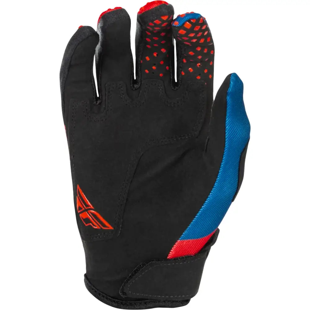 Youth Kinetic Gloves Red/White/Blue Ym - FLY RACING