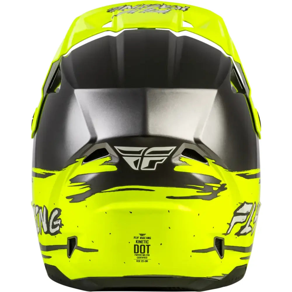 Youth Kinetic Surge Helmet Grey/Hi Vis Ym - FLY RACING