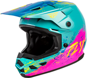 Youth Kinetic Drip Helmet Turquoise/Pink/Yellow Yl - FLY RACING