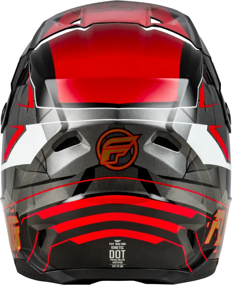 Youth Kinetic Scorched helmet in red, black, and white for motocross fun