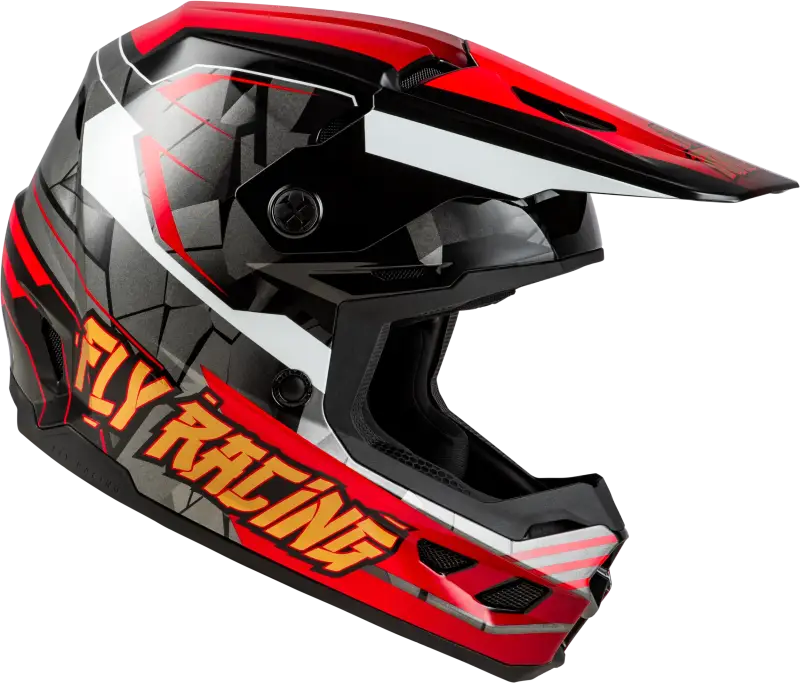 Youth Kinetic Scorched Helmet Red Black White for motocross safety and style