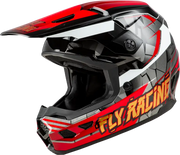 Youth Kinetic Scorched helmet in red, black, and white for safe motocross fun