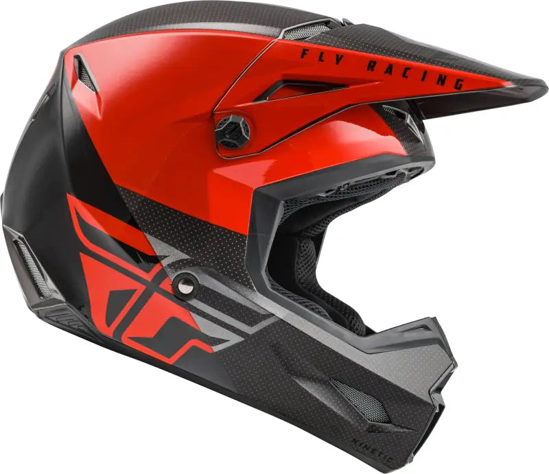 Youth Kinetic Straight Edge Helmet Red/Black/Grey Ys