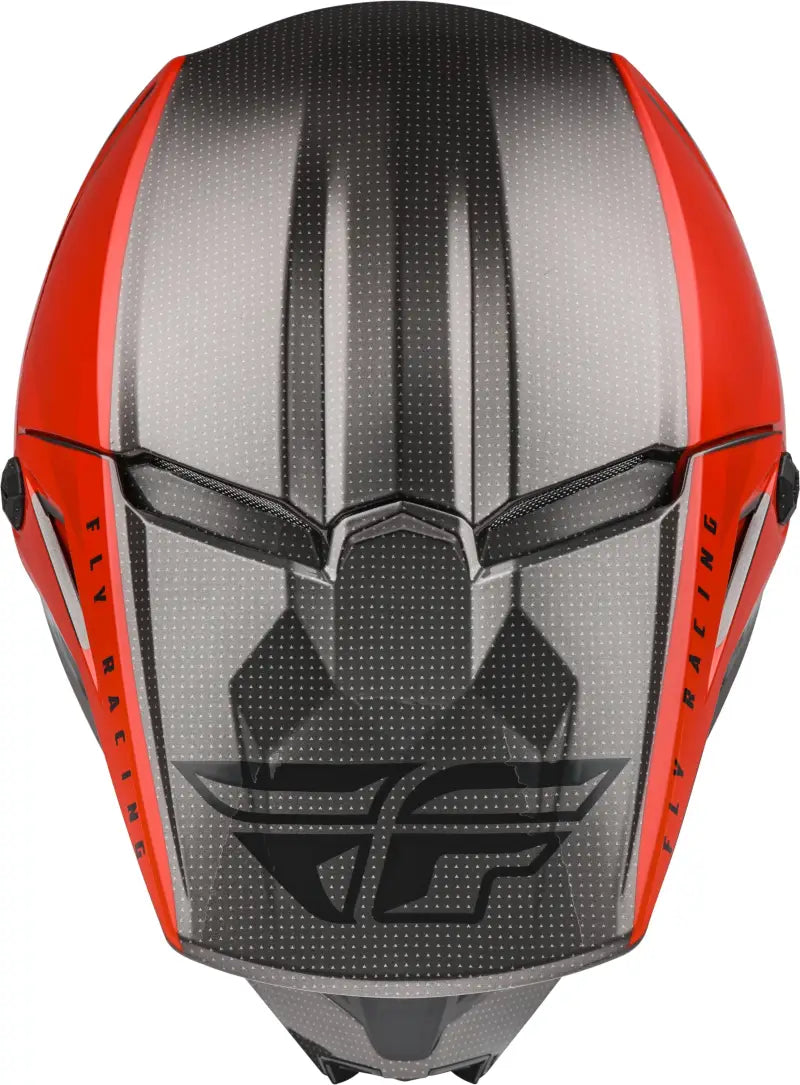 Youth Kinetic Straight Edge Helmet Red/Black/Grey Ys