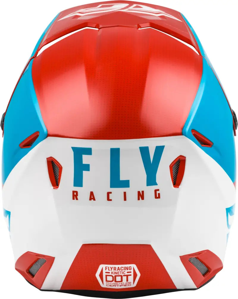 Youth Kinetic Straight Edge Helmet Red/White/Blue Yl - RV and Auto Parts