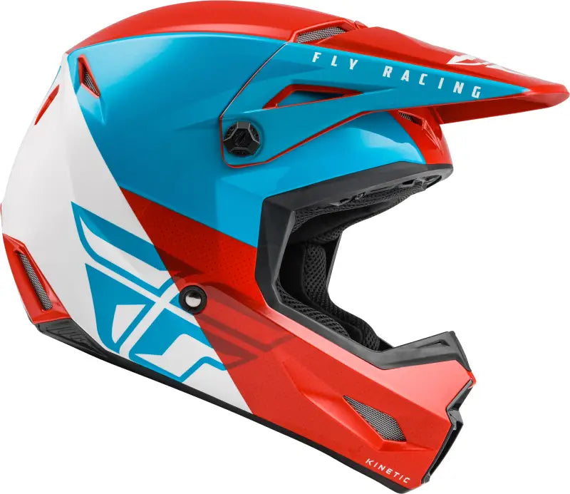 Youth Kinetic Straight Edge Helmet Red/White/Blue Yl - RV and Auto Parts