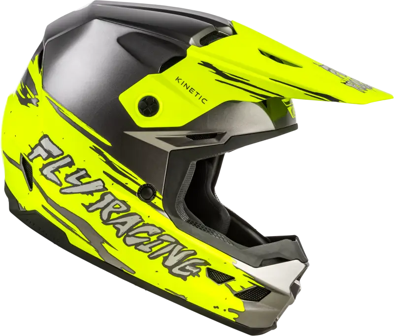 Youth Kinetic Surge Helmet Grey/Hi Vis Yl - FLY RACING