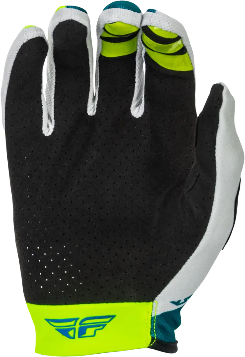 Youth Lite Gloves Grey/Lime/Teal Ym - FLY RACING