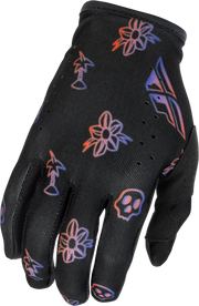 Youth Lite Outline Gloves Black/Red/Purple Ym - FLY RACING