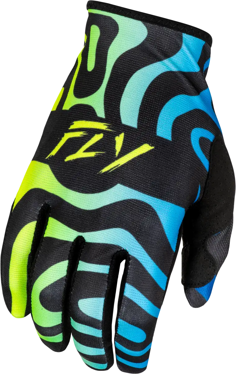 Youth Lite Zen Gloves Black/Blue/Hi Vis Ys - FLY RACING