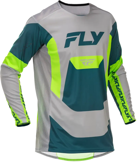 Youth Lite Jersey Grey/Lime/Teal Yxl - FLY RACING